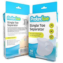 Load image into Gallery viewer, Protectoe Single Gel Toe Separator for Overlapping Toes, Toe Spacer - Box of 10 Gel Separators
