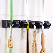 Load image into Gallery viewer, Vicloon Mop Holder, Garden Tool, Brush Mop, Tidy Organizer, Wall Mounted Organizer with 5 Position 6 Hooks for Broom, Garage, Garden
