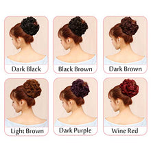 Load image into Gallery viewer, Super Thick Scrunchies Extension Curly Messy Bun Hair Pieces for Women Donut Updo Ponytail Hair Chignons Wine Red
