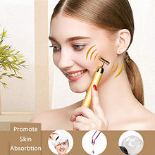Load image into Gallery viewer, 2 IN 1 Face Massager Roller Gold Facial Massager, Electric 3D Face Roller and T Shape Arm Eye Nose Head Massager Instant Face Lift Anti Wrinkles
