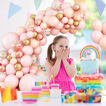 Load image into Gallery viewer, Balloons Arch Kit, 88PCS Macaron Pink Orange Balloon Garland Kit Latex Balloon Arch with Metal Rose Gold Confetti Balloons for Girls Birthday Baby Shower Graduation Wedding Party Decorations Supplies
