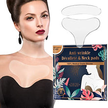 Load image into Gallery viewer, Wrinkle Patches, 2 Pads Decollete Pad for Chest Wrinkles, Silicone Neck Wrinkle Patches, Reusable Medical Grade Silicone Chest Pads for Wrinkle Prevention
