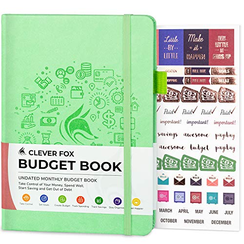 Clever Fox Budget Book – Financial Planner Organizer & Expense Tracker Notebook. Money Planner Account Book for Household Monthly Budgeting and Personal Finance. Compact Size (13.5x19cm) – Mint Green