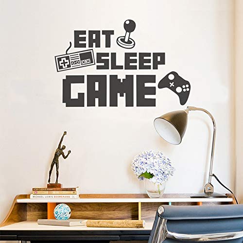 SITAKE Gaming Accessories Wall Stickers for Bedrooms for Boys, “EAT Sleep Game” Kid’s Room Decorations, Children’s Wall Decor for Playroom, 48 x 57 cm