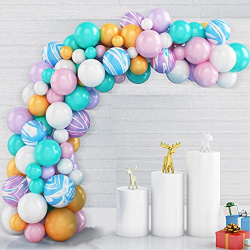 GREMAG Balloons Arch Kit, 100PCS Purple Pink Green Balloon Garland Kit Balloons Arch Kit, Latex Balloons Party Balloons for Birthday Decoration Party Supplies Wedding Party Decoration Supplies