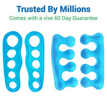 Load image into Gallery viewer, ViveSole Toe Stretchers Separators (4 Pack) - Gel Therapeutic Spa Spacer Spreaders for Bunions, Overlapping Hammer Toe, Yoga, Plantar Fasciitis, Nail Polish, Correct Pain Cushion
