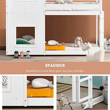 Load image into Gallery viewer, belupai 3FT Treehouse Bunk bed, Home Detail Childrens Cabin Bed Frame, Mid-Sleeper with Treehouse Canopy &amp; Ladder (white)
