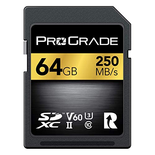 SD UHS-II 64GB Card V60 –Up to 130MB/s Write Speed and 250 MB/s Read Speed | For Professional Vloggers, Filmmakers, Photographers & Content Curators – By Prograde Digital