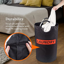 Load image into Gallery viewer, Lifewit 115L Extra Large Laundry Hamper Collapsible Clothes Basket Durable Oxford Fabric Portable Folding Washing Bin, 43cm × 71cm, Black
