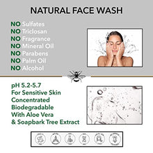 Load image into Gallery viewer, 99% Natural FACE WASH - ALOE VERA, HONEY &amp; LAVENDER - 250ml - pH 5.5 for Sensitive Skin. No Soap, No Sulfates, No Parabens, No Silicone. We Donate 5% of our Profit to Help Save Bees and Pollinators.
