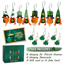 Load image into Gallery viewer, St Patricks Day Decorations Gnomes - Pack of 8 Hanging Gonk Decorations &amp; 6 Shamrocks for Home Decor - Gnome Plush Design St Patricks Hats - Ideal for Irish Decorations &amp; Leprechaun Decorations

