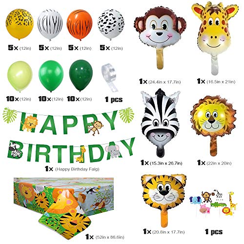 Jungle Animal Birthday Party Decoration for Boys, Safari Party Decorat ...