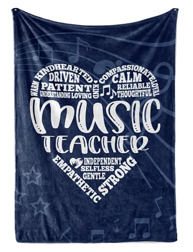 Music Teacher Appreciation Gifts Bed Flannel Fleece Plush Blankets, Thank You Presents for Women Friends, Retirement Leaving (50
