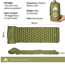 Load image into Gallery viewer, TRINORDIC Camping Mat Ultralight Inflatable Sleeping Mattress with Pillow, Folding Lightweight Inflating Single Bed Portable Air Pad, for Outdoor Backpacking Hiking Travel
