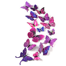 Load image into Gallery viewer, TUPARKA 36 Pieces 3D Butterfly Wall Stickers Wall Butterflies Girls Bedroom Accessories Multi-Color Optional (Purple)
