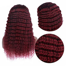 Load image into Gallery viewer, Burgundy Lace Front Wig 4X4 Deep Wave Frontal Wig Brazilian Closure Wigs For Women Human Hair Human Hair Wigs Preplucked 24inch
