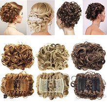 Load image into Gallery viewer, Curly Wavy Hair Bun Scrunchie Hair Extensions - Ash Blonde - Stretch Hair Combs Clip In Chignon Tray Ponytail Hairpieces
