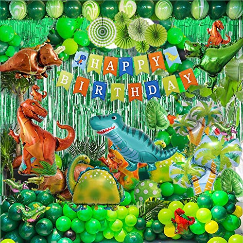 Dinosaur Birthday Party Decorations - 92 Pcs Dinosaur Theme Party Decorations,Dinosaur Party Supplies Balloons for Kids Birthday Party Favors