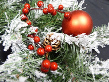 Load image into Gallery viewer, UK-Gardens 45cm Artificial Red Berry, Bauble and Cone Wreath with Snow - Christmas Festive Decoration Outdoor Or Indoor
