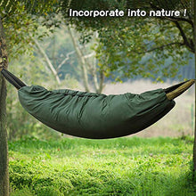 Load image into Gallery viewer, FJROnline Ultra-light 2 Meter Camping Hammock Underquilt Under Quilt Blanket Sleeping Bag Fits 0℃-15℃ Cold Winter Outdoor Activity (Dark green)
