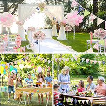 Load image into Gallery viewer, Alintor 45.9ft Fabric Bunting, Floral Vintage Bunting + 18 Pastel Balloons, Reusable Bunting Outdoor Waterproof, Easter Banner Decorations, Ramadan Garden Wedding Tea Party Decorations (46 Flags)
