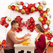 Load image into Gallery viewer, DUGEHO Balloon Arch Kit, 107 PCS Balloon Arch Garland Kit,Red and Gold Balloons ,Metal Balloons Decorations for Birthday Wedding Anniversary Party Graduation

