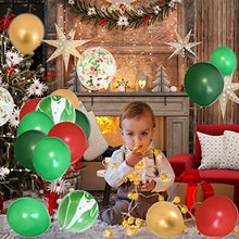 Load image into Gallery viewer, Christmas Balloon Arch Kit, Red Green Merry Christmas Balloons Garland Arch Kit, 90pcs Red Green Gold Latex Balloons Agate Balloons for Christmas Holiday New Year Birthday Party Decorations
