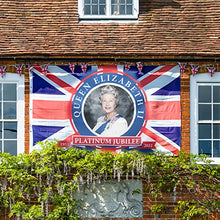 Load image into Gallery viewer, Tanness 5ft X 3ft Queens Platinum Jubilee Union Jack Flag Featuring Her Majesty The Queen - Platinum Jubilee 2022 Decorations British Flag for Home Outdoor Decor (V1)
