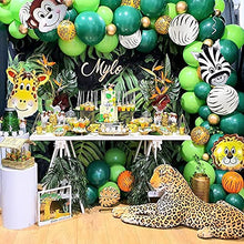 Load image into Gallery viewer, Jungle Animal Birthday Party Decoration for Boys, Safari Party Decoration Animal Happy Birthday Banner Garland with Palm Leaves Forest Jungle Animal Balloons for Baby Shower Boy Birthday
