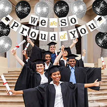 Load image into Gallery viewer, TUPARKA Graduation Banner We are So Proud of You Banner with 10 Pcs Balloons Congratulations Decoration Kit Graduation Party Decorations
