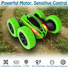 Load image into Gallery viewer, KIDWILL Remote Control Car, 4WD 2.4 Ghz High Speed Electric RC Stunt Car, 360° Double-Side Spinning &amp; Tumbling, LED Headlight, Kids Toy Car for Boys and Girls
