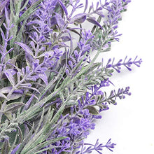Load image into Gallery viewer, Pauwer 40cm Artificial Lavender Wreaths for Front Door Fake Purple Lavender Flower Wreath Welcome Door Wreath for Wedding, Wall, Window,Backdrop,Home Décor
