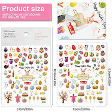 Load image into Gallery viewer, 8 Sheets Easter Nail Art Decals, Kalolary Bunny 3D Nail Glitter Self-Adhesive Stickers Easter Eggs Rabbits Chick for Women Girls Kids DIY Nail Design Manicure
