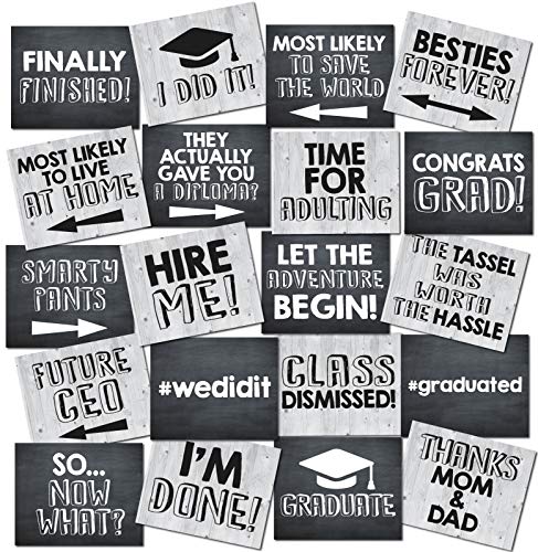 UP THE MOMENT Graduation Photo Booth Props - 20 Designs, 8x10, Double Sided, Graduation Props, 2020 Graduation Photo Booth Props, 2020 Graduation Decorations, Graduation Party Ideas
