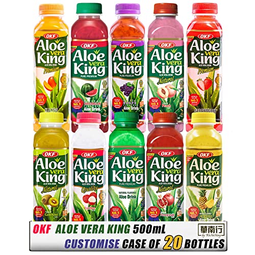OKF Aloe Vera King Juice Drink 500mL (Case of 20) | Customise Flavours, by WaNaHong