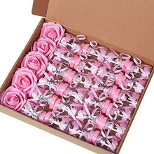 Load image into Gallery viewer, N&amp;T NIETING Baby Shower Feeding Bottle, 24Pcs Baby Shower Favours with 5Pcs Artificial Roses Pink Sweets Candy Box for Baby Shower Decoration
