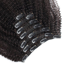 Load image into Gallery viewer, Sassina 8A Grade Afro Curly Clip In Human Hair Extensions 3C 4A Seamless Real Thick Clip On Extensiosn For African Americans 120 Grams 7 Pieces Double Wefts With 17 Clips AC 16 Inch
