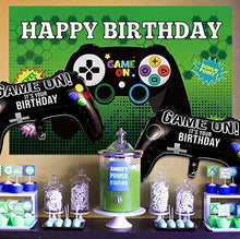 Load image into Gallery viewer, Sursurprise Video Game Balloons Garland Arch kit Black and Green, 77 Packs Balloons and Gaming Backdrop Photo for Kids Boys
