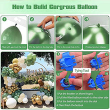 Load image into Gallery viewer, PEPCHA Balloon Arch Kit 142Pcs Balloon Arch with Balloon Pump Birthday Balloons Balloon Garland Kit Chrome Gold Balloons White Green Latex Balloons baby shower decorations Sage green balloon arch kit
