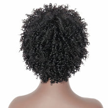 Load image into Gallery viewer, PORSMEER Human Hair Afro Wigs for Black Women Short Kinky Curly Bob Wigs 150% Density 100% Brazilian Real Hair Natural Black (1B)
