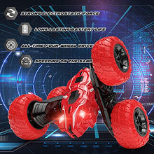 Load image into Gallery viewer, Remote Control Cars RC Car 360°Double Side Flips 2.4GHz RC Radio Controlled High Speed 4WD Stunt Car with Two Rechargeable Batteries Toy Cars for 3 4 5 6 7 8 9 12 Years Old Kids Boys Gift (Red)
