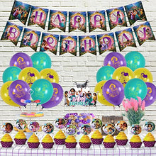 Load image into Gallery viewer, Encanto Birthday Party Supplies,Magic House Decorations include Banner,Cake Topper, Cupcake Toppers,Balloons
