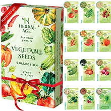 Load image into Gallery viewer, Grow Your Own Seed Kit - 12 Vegetable Seed Varieties, 5 100 Heirloom Seeds Ready to Grow - Vegetable Growing Kit for Women, Kids, Beginners, Gardeners Gift - Carrot, Onion, Courgette, Radish, Tomato
