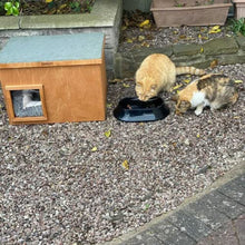 Load image into Gallery viewer, Large Cat House - Wooden Pet For Indoors and Outdoors Feral Stray Shelter Winter Waterproof Protection From Weather Den, brown (CT5)
