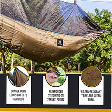 Load image into Gallery viewer, OneTigris Hideout Hammock Underquilt, Full Length Lightweight 4 Season Hammock Gear Underquilt for Hammock Camping Hiking Backpacking Travel Beach Backyard Patio Portable
