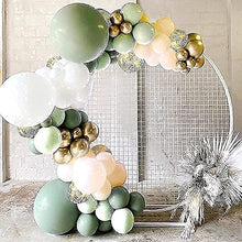 Load image into Gallery viewer, Sage Green Balloon Garland Arch Kit, 130pcs Avocado Green Balloon with White Balloons Gold Metallic Latex and Confetti Balloons for Baby Shower, Birthday, Jungle Safari Theme Party Decoration
