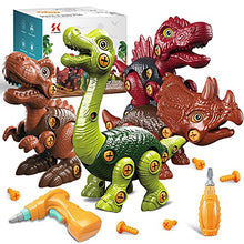 Load image into Gallery viewer, Take Apart Dinosaur Toys 4 Pack for 3-8 Year Old Boys Girls Building Toys Set with Electric Drill Construction Engineering Play Kit for Kids Construction STEM Learning Toys Birthday Easter Gifts
