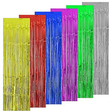 Load image into Gallery viewer, LZYMSZ 6 Pack Foil Curtains Metallic Tinsel Foil Fringe Curtains Backdrop Decorations for Wedding/Birthday/Party/Christmas/Halloween (6 colors)
