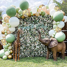 Load image into Gallery viewer, Sage Green Balloon Arch Kit, 108 Pcs Olive Green Balloon Garland Arch Kit with White Gold Metallic Latex Balloon Decoration for Boys Girls Baby Shower, Birthday Party,Jungle Safari Party Decoration
