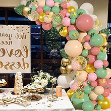 Load image into Gallery viewer, ZHIQIYI Balloon Arch Garland Kit, 3D Golden Butterfly Sticker Green Pink Balloon Garland Kit, 135 Party Decoration Balloons Reusable Latex Balloons For Wedding, Baby Shower, Birthday Party Decoration
